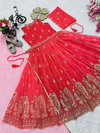 OC 164Heavy Faux Georgette With Digital Print Work With Embroidered Siqunce Work Kids Wear Gown Online Wholesale